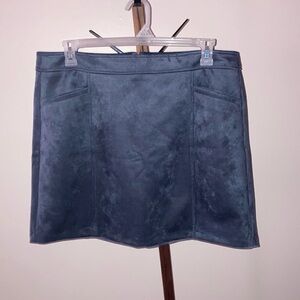 NWT Loft | Women’s Blue Gray Faux Suede Mini Skirt - Size 16P